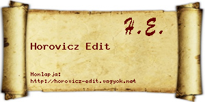 Horovicz Edit névjegykártya